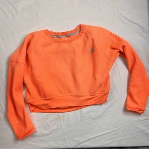 Adidas Original Crop Sweatshirt Womens L Long Sleeve Orange L040323